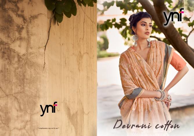Ynf Devrani New Designer Festive Wear Cotton With Multi Sequence Embroidery Work Saree Collection